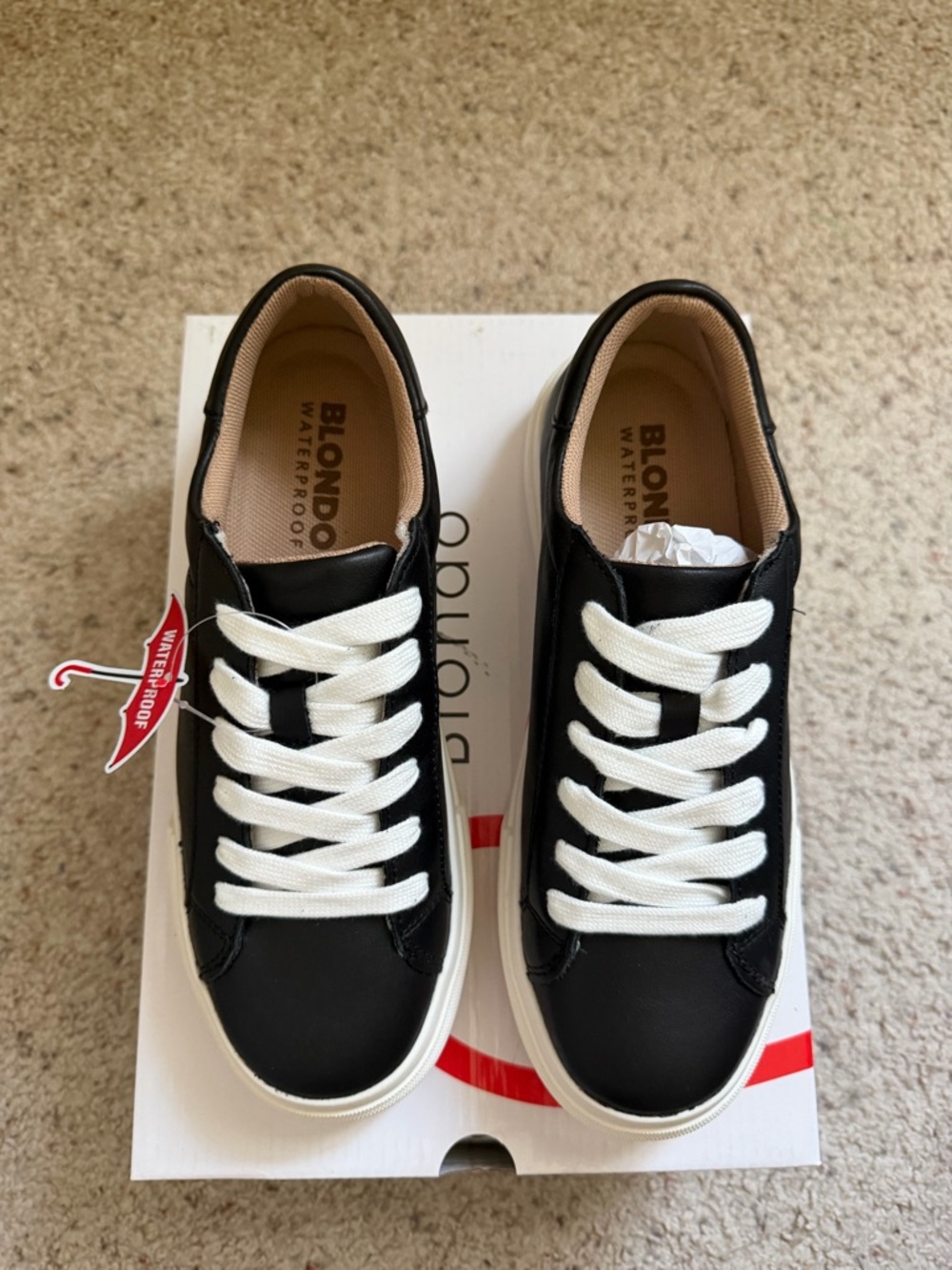 Blondo Venna Waterproof Sneakers Black Lace-up Shoes Size 7